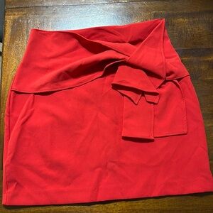 Zara Basic red miniskirt front tie size s